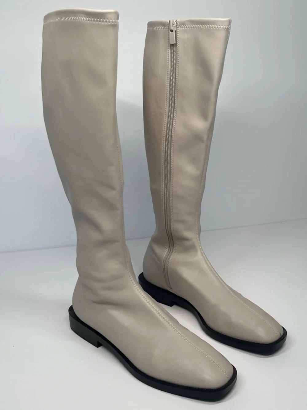 Charles & Keith Cream Over-the-Knee Boots